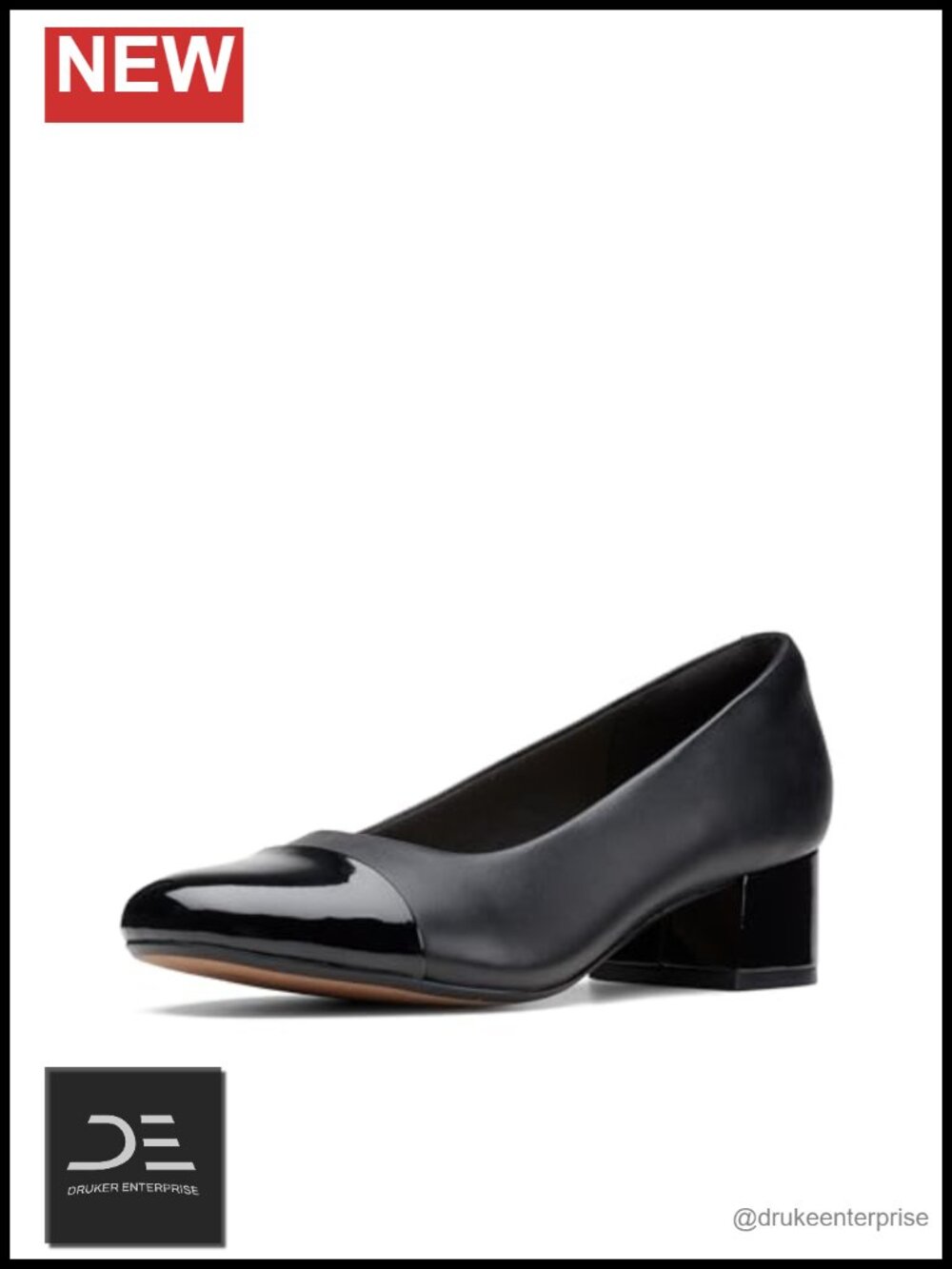 Clarks Women's Pump Shoes Leather Low Heel Comfortable Slip On